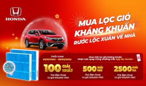 Honda Việt Nam thực hiện chương trình khuyến mại “Mua lọc gió kháng khuẩn – Rước lộc xuân về nhà”